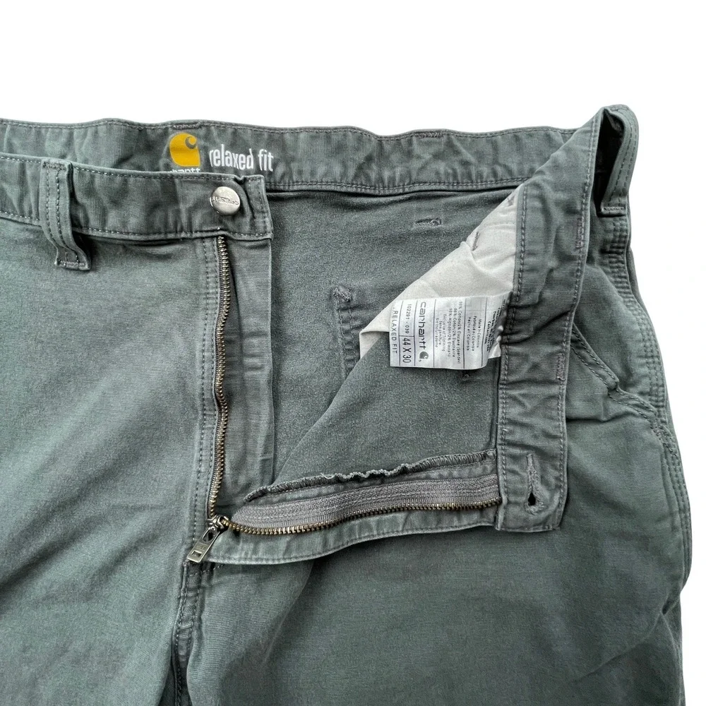Carhartt Men 44x30 (42x28) Relaxed Fit Canvas Work Pants Utility 102291-039 Gray